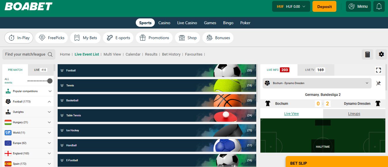Kövesd élőben a futball meccseket és tégy fogadást valós időben