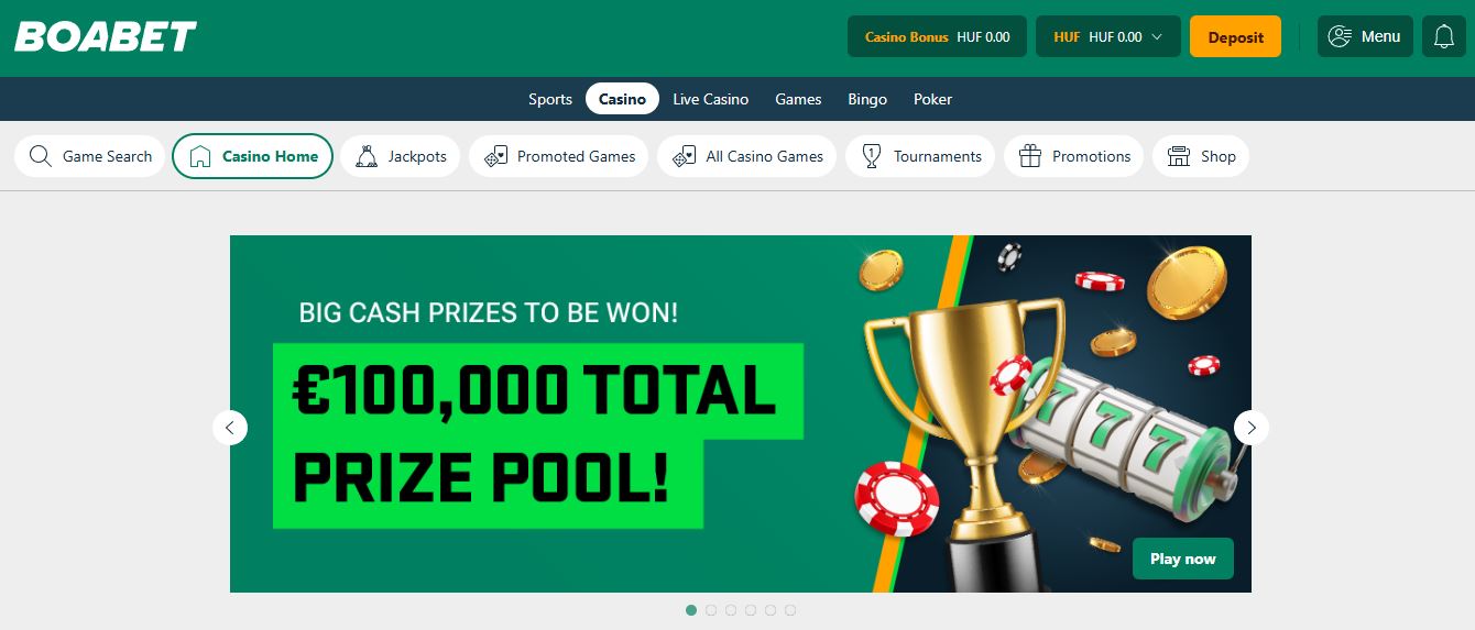 Látogassa meg a Boabet kaszinó főoldalát és nyerjen nagy pénzdíjakat turnékon
